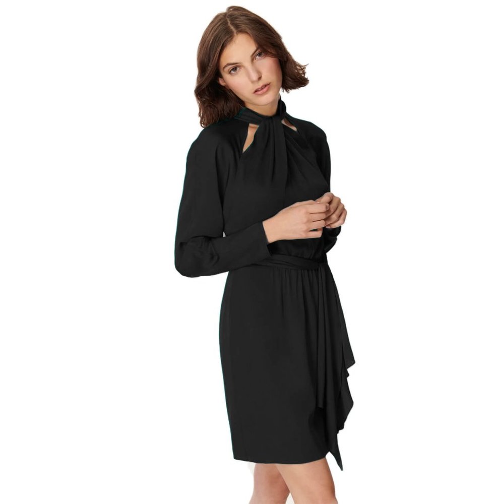 Milly Black Celeste Stretch Silk Dress Size 0